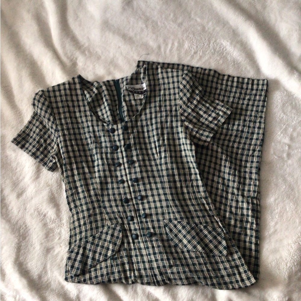 Plaid Short Sleeve Dress